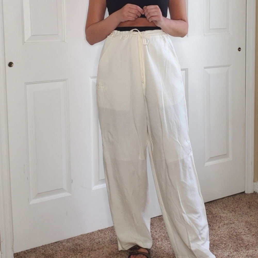 Linea Uomo | Linen Wide Leg Pants